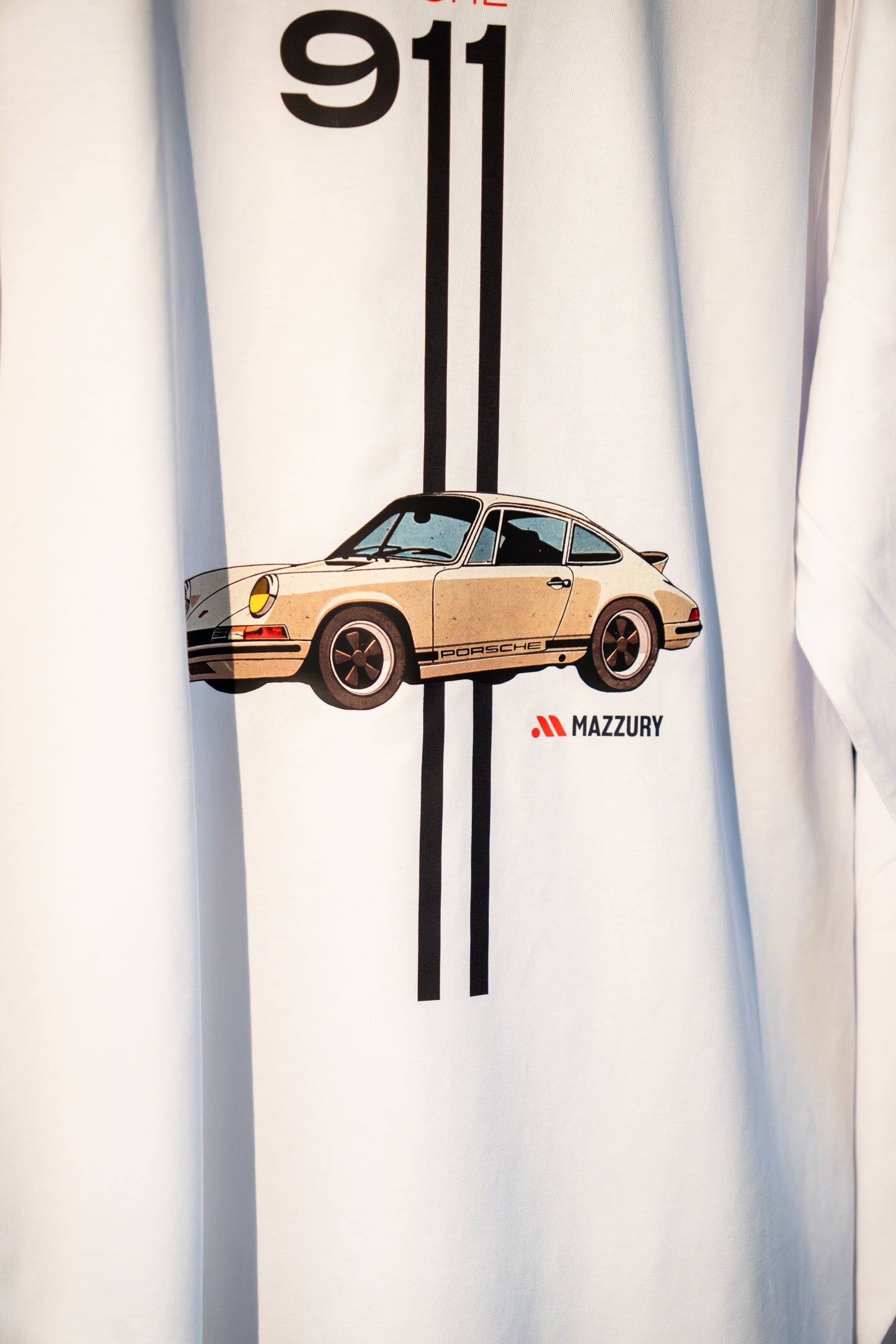 Porsche print - Langærmet Hvid