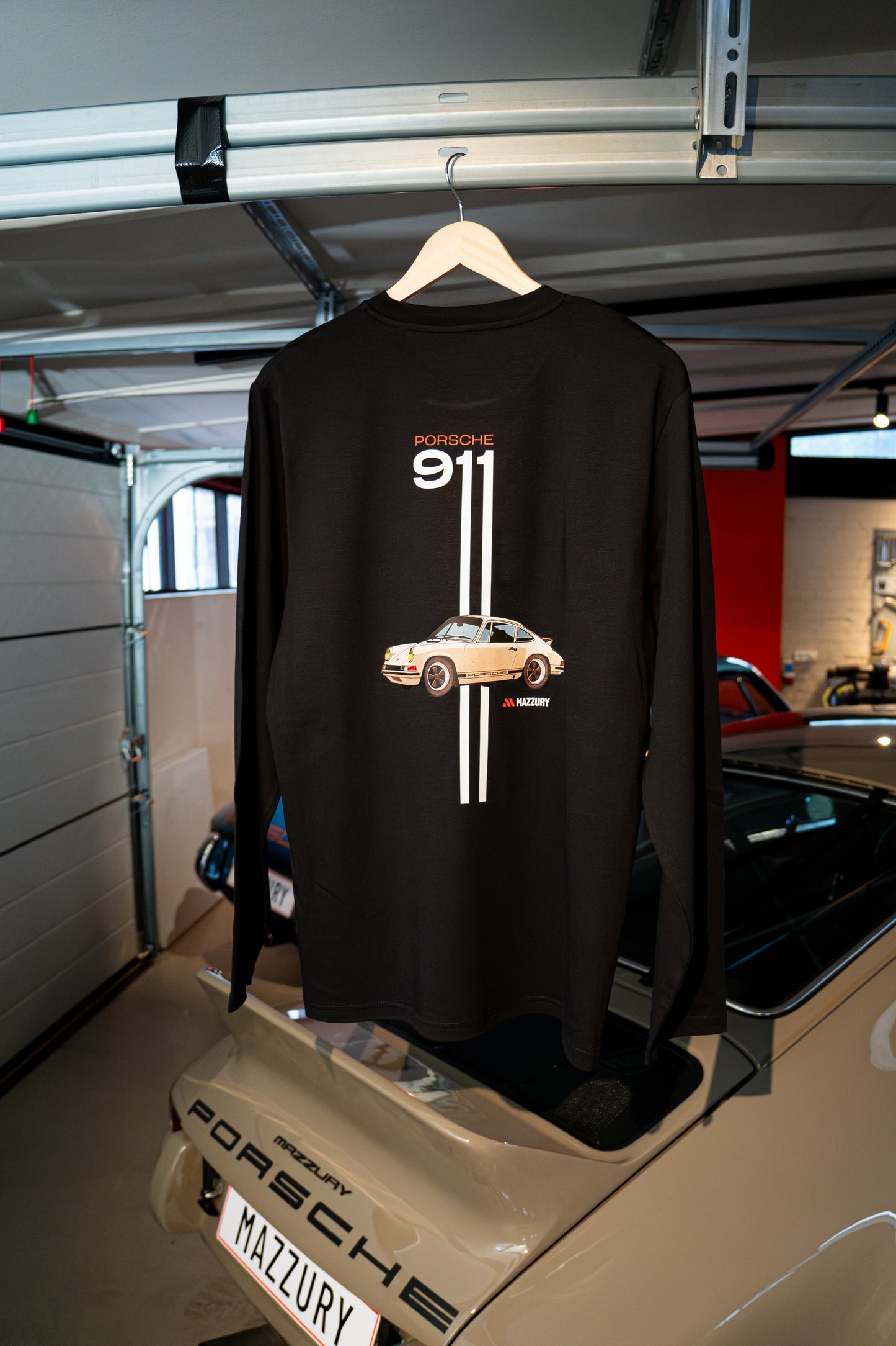 Porsche print - Langærmet Sort