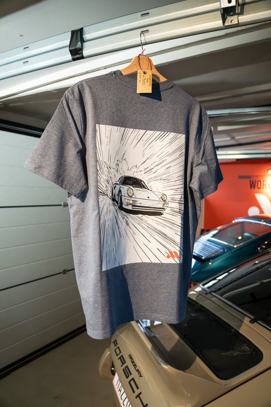 964 Turbo ryg print - T-Shirt Grå
