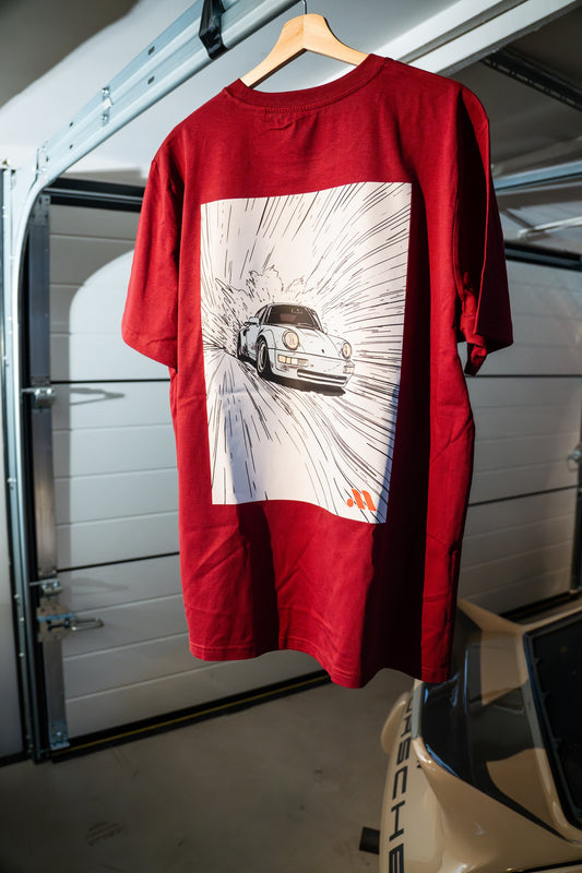 964 Turbo ryg print - T-Shirt Rød