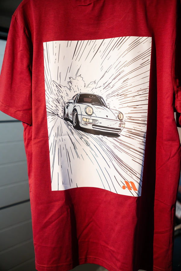 964 Turbo ryg print - T-Shirt Rød